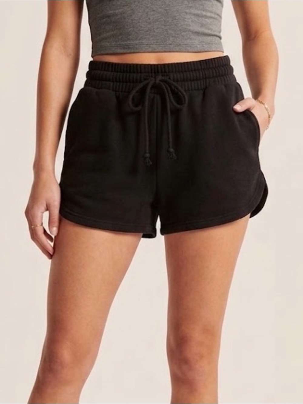 wild fable Black Drawstring Sweat Shorts, size XXS